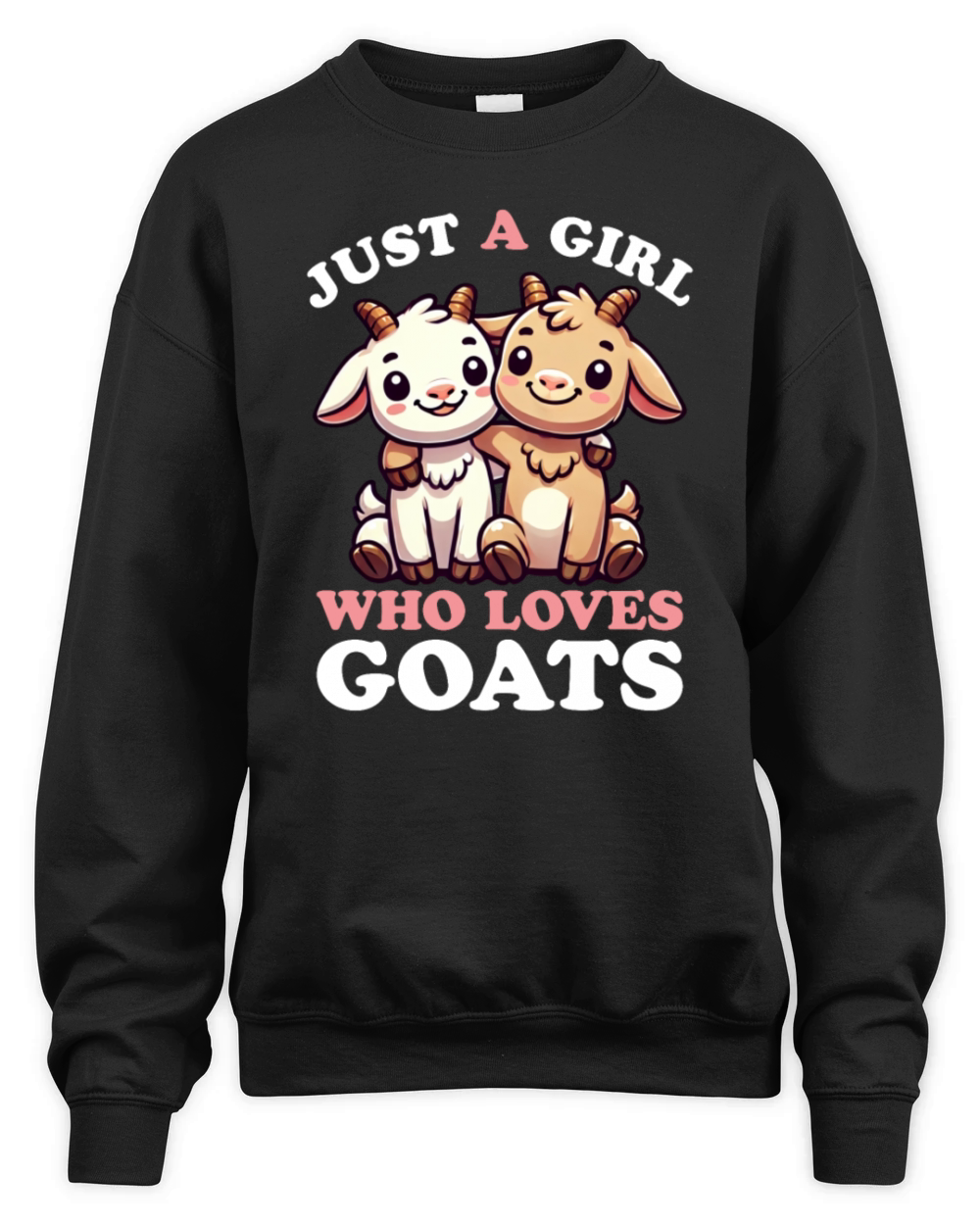 Just a Girl who Loves Goats Women Goat Lover Unisex Premium Crewneck Sweatshirt