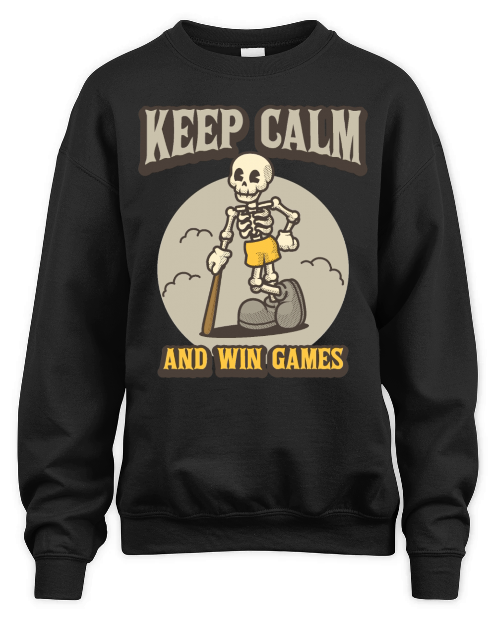 Retro Skull Baseball Vintage Mascot Classic Unisex Premium Crewneck Sweatshirt