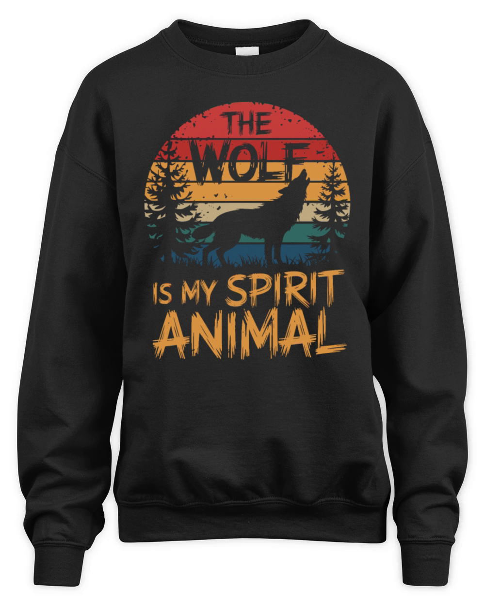 The Wolf Is My Spirit Animal Howling Wolf Unisex Premium Crewneck Sweatshirt