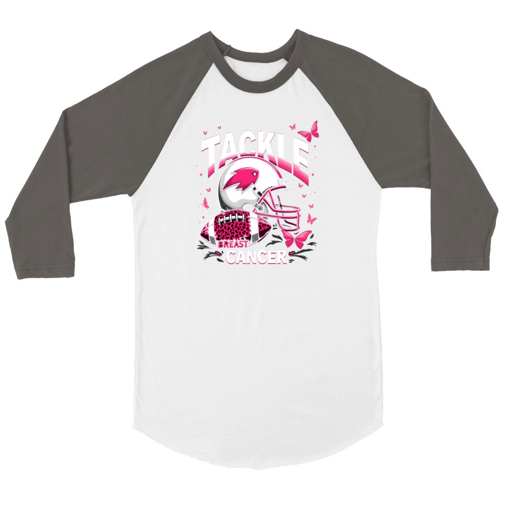 Breast Cancer Pink Awareness Design Unisex ¾ sleeve Raglan T-shirt