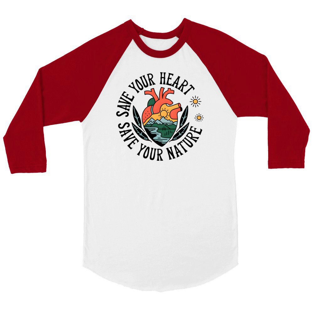 Quotes save your heart Unisex ¾ sleeve Raglan T-shirt