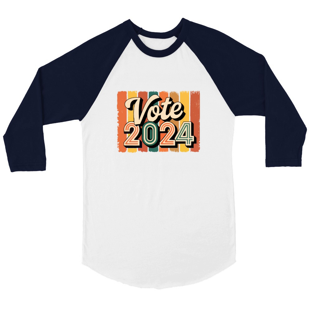 VOTE 2024 Vintage Unisex ¾ sleeve Raglan T-shirt