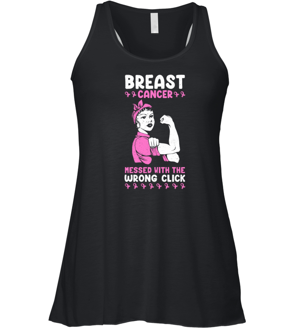 Breast Cancer Messed With The Wrong Chick Breast Women's Flowy Tank Top