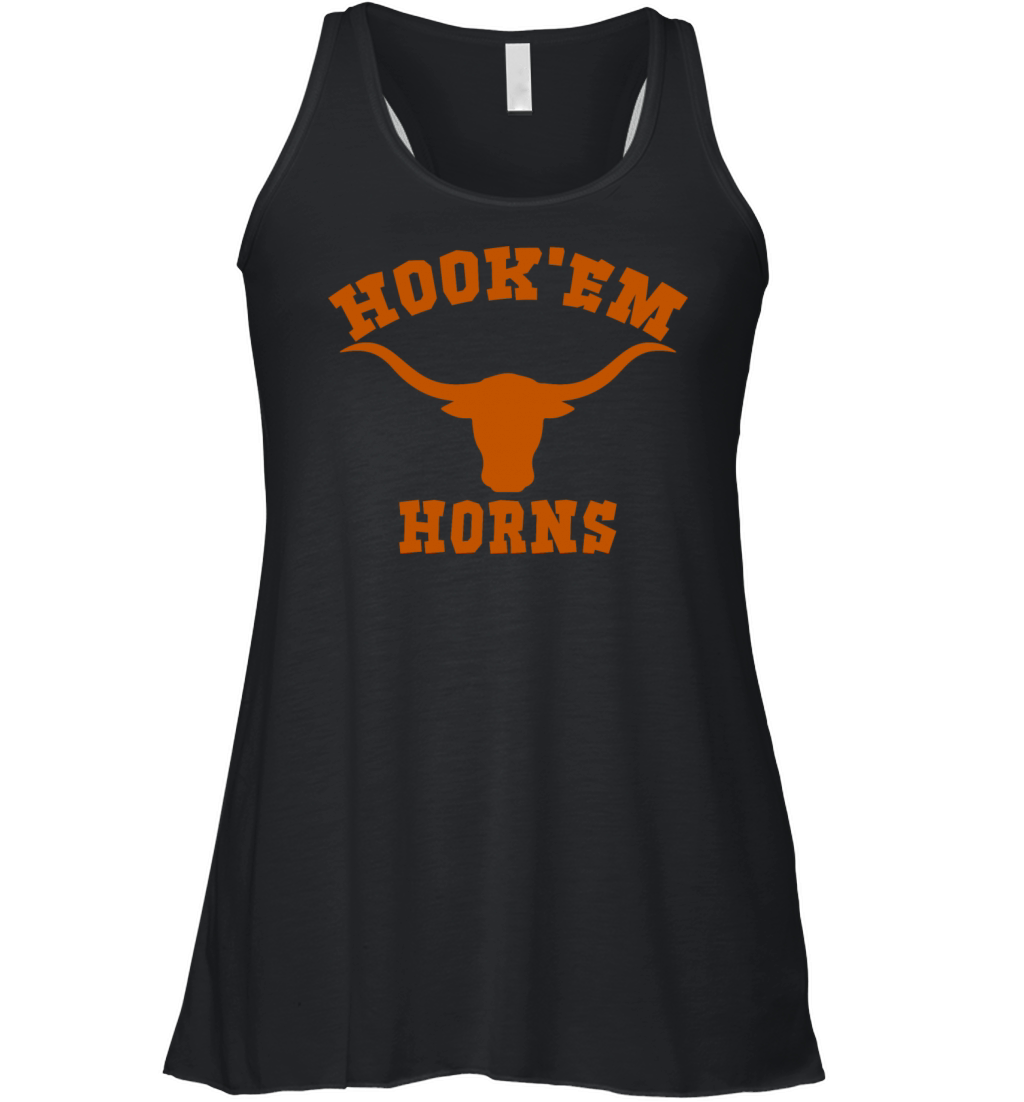Hookem Horns State of Texas Bull Head Longhorn Women's Flowy Tank Top