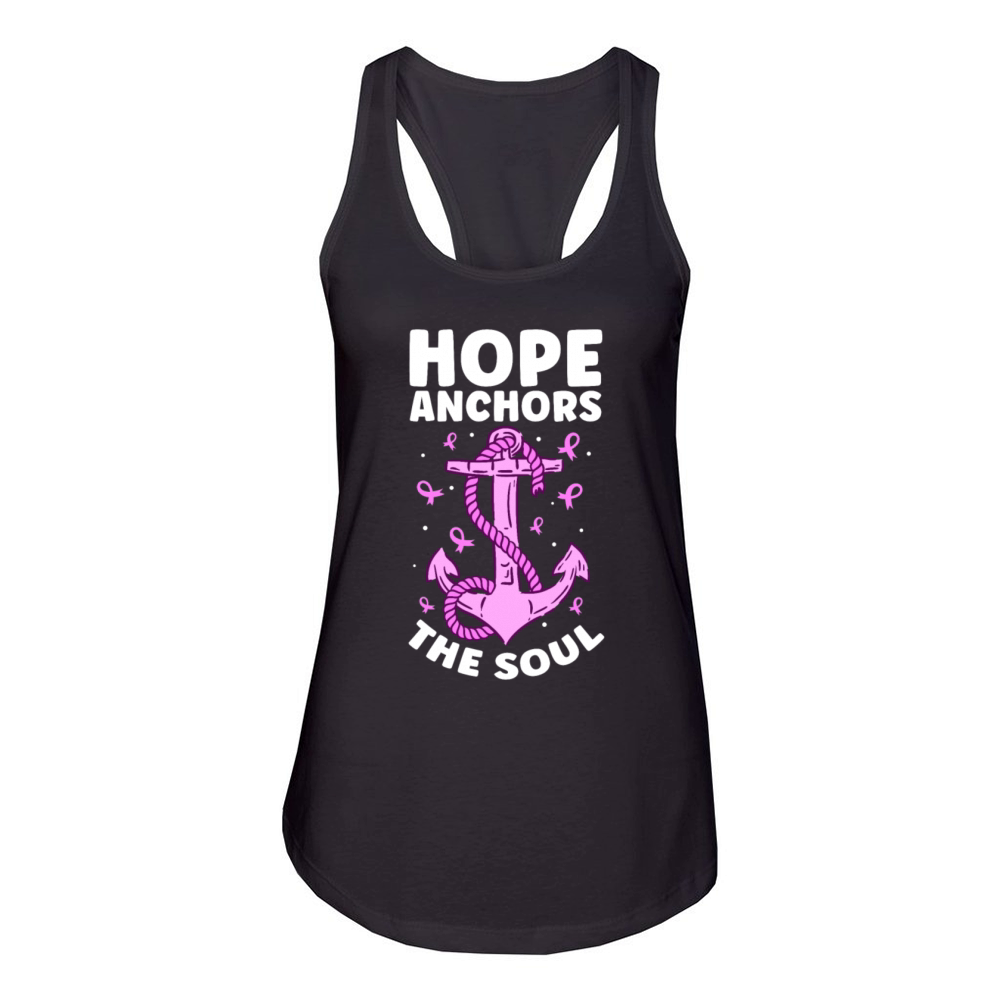 Hope Anchors The Soul Breast Cancer Women's Racerback Tank