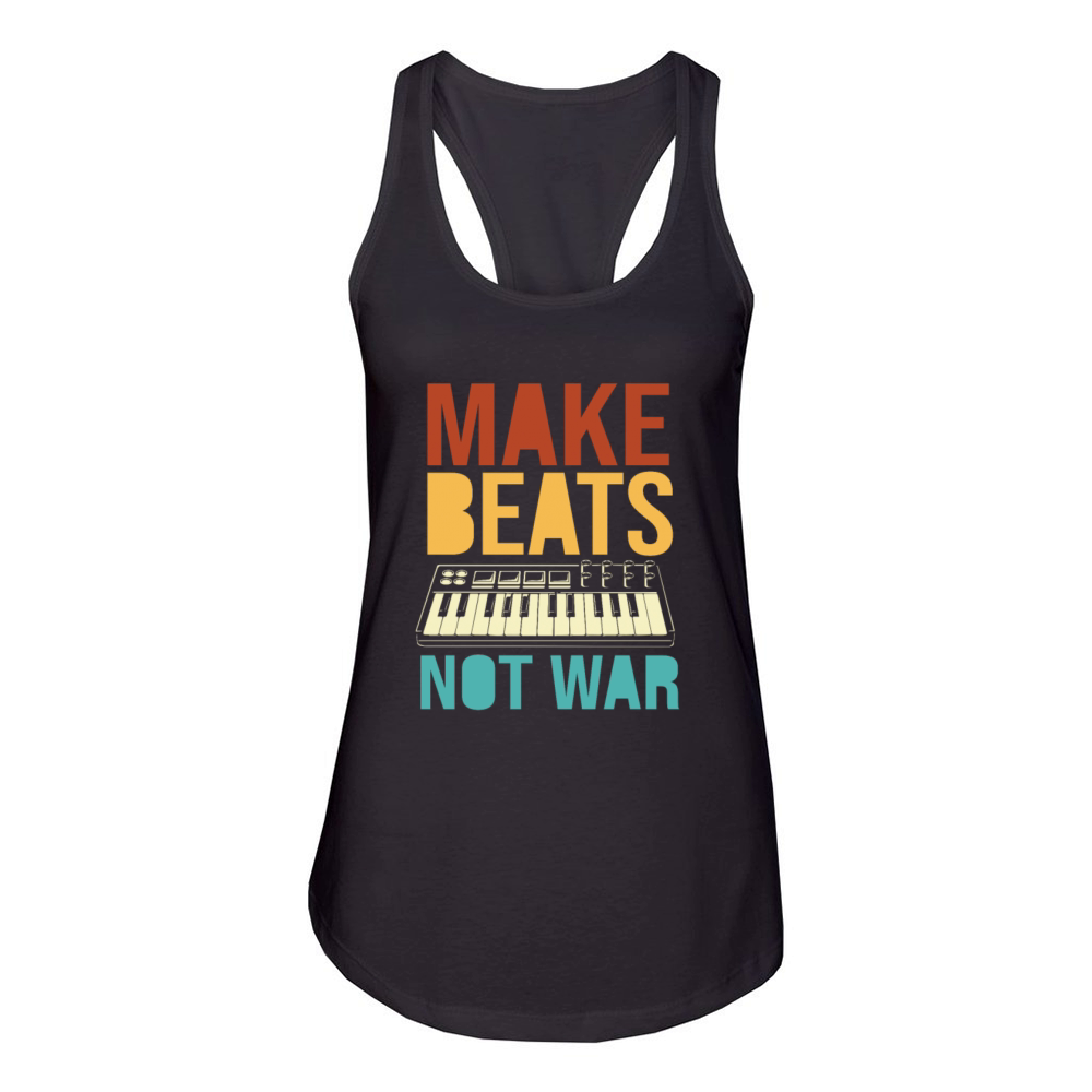 Retro vintage Music Producer Make Beats Not War Women's Racerback Tank