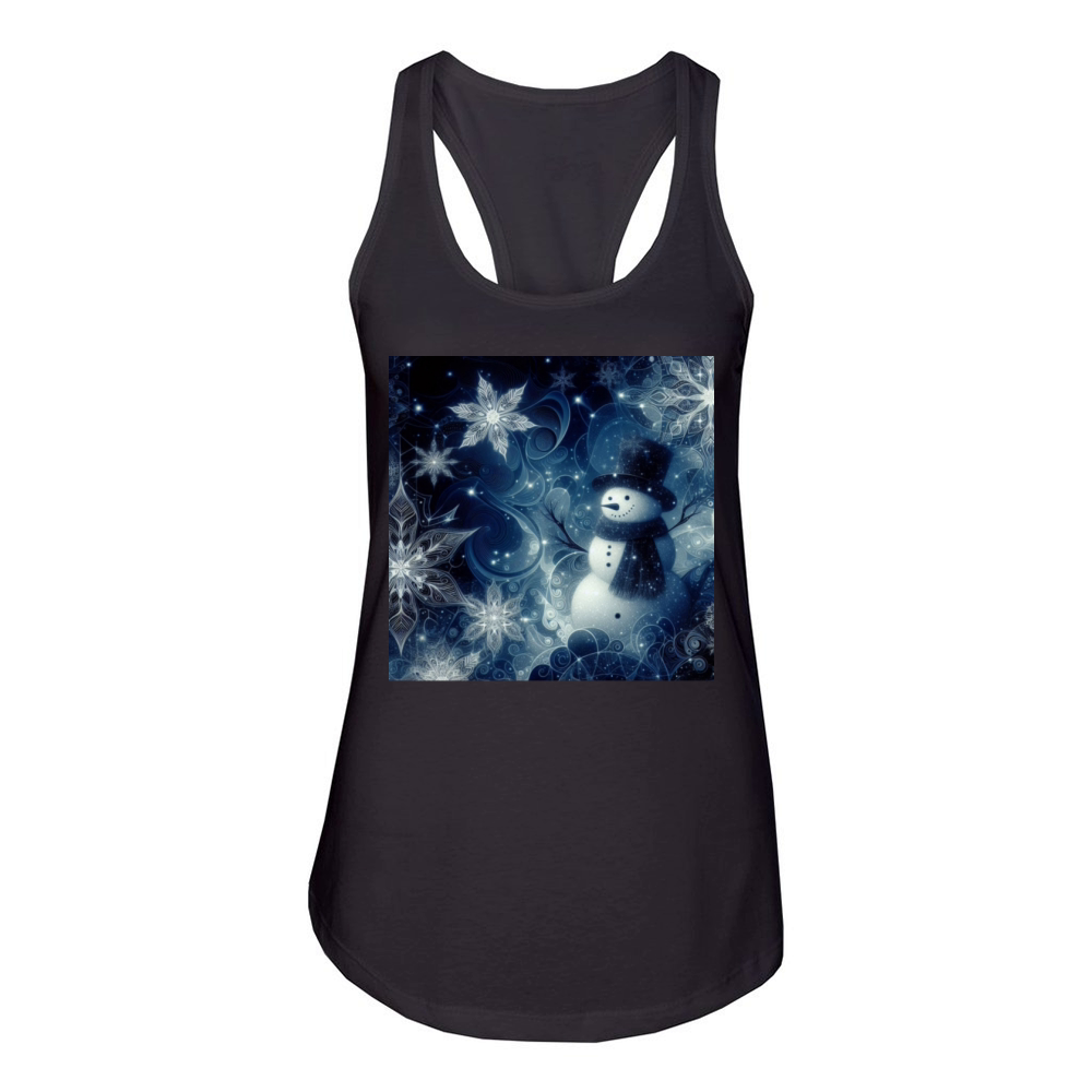 vintage snowman christmas holiday Women's Racerback Tank