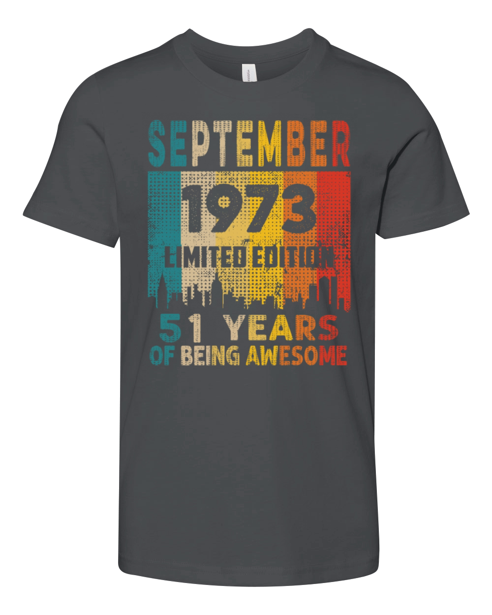 Born in SEPTEMBER 1973 Vintage 51st Birthday Gift Youth Unisex Jersey Tee