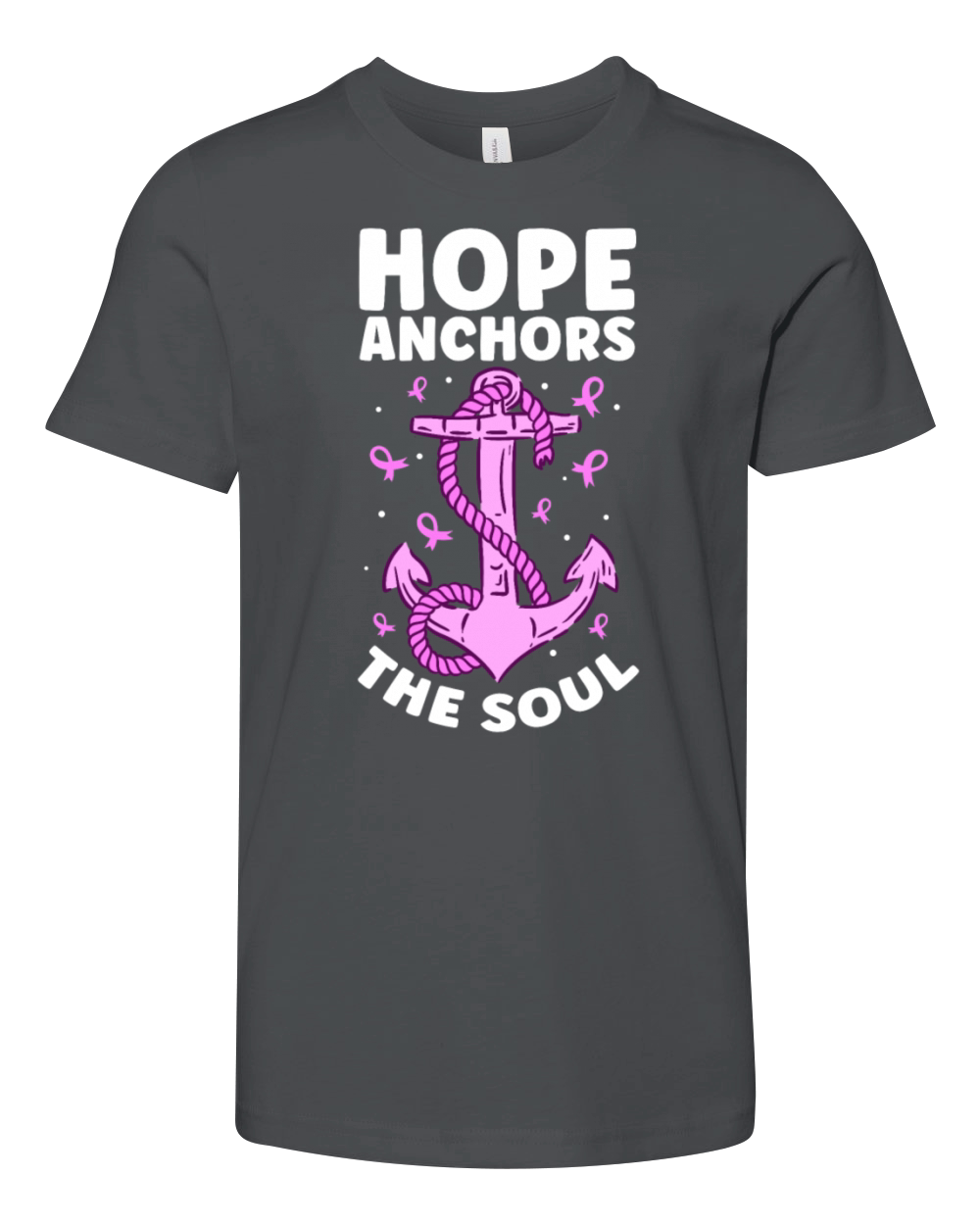 Hope Anchors The Soul Breast Cancer Youth Unisex Jersey Tee