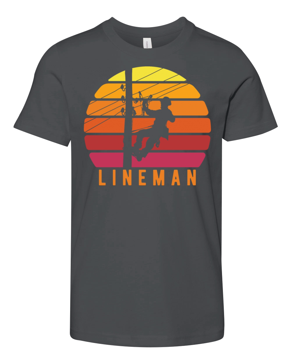 Lineman Vintage Retro Electrician Gift Youth Unisex Jersey Tee