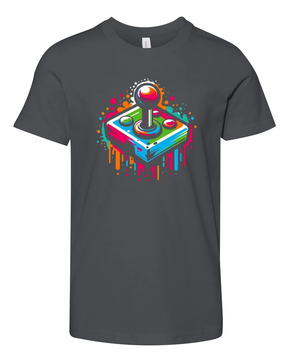 Retro Joystick Splash Vintage Gaming Design Youth Unisex Jersey Tee