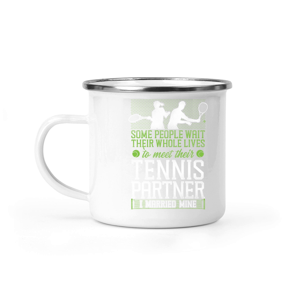 Funny Tennis Player Racket Husband Camping Mug