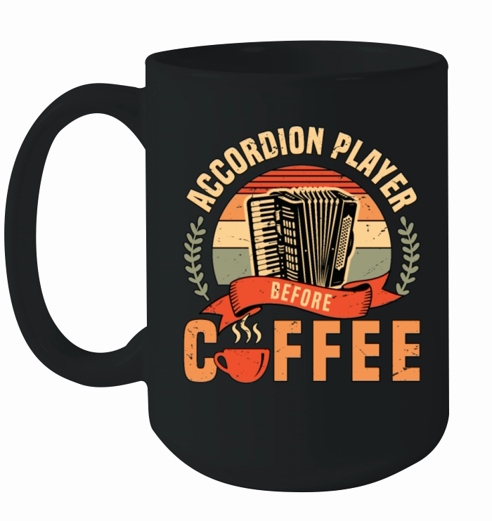 Accordion Player Before Folk Music Coffee Lover Ceramic Mug