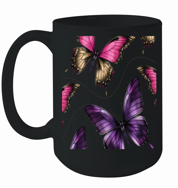 Dreamy Butterfly Pattern Ceramic Mug