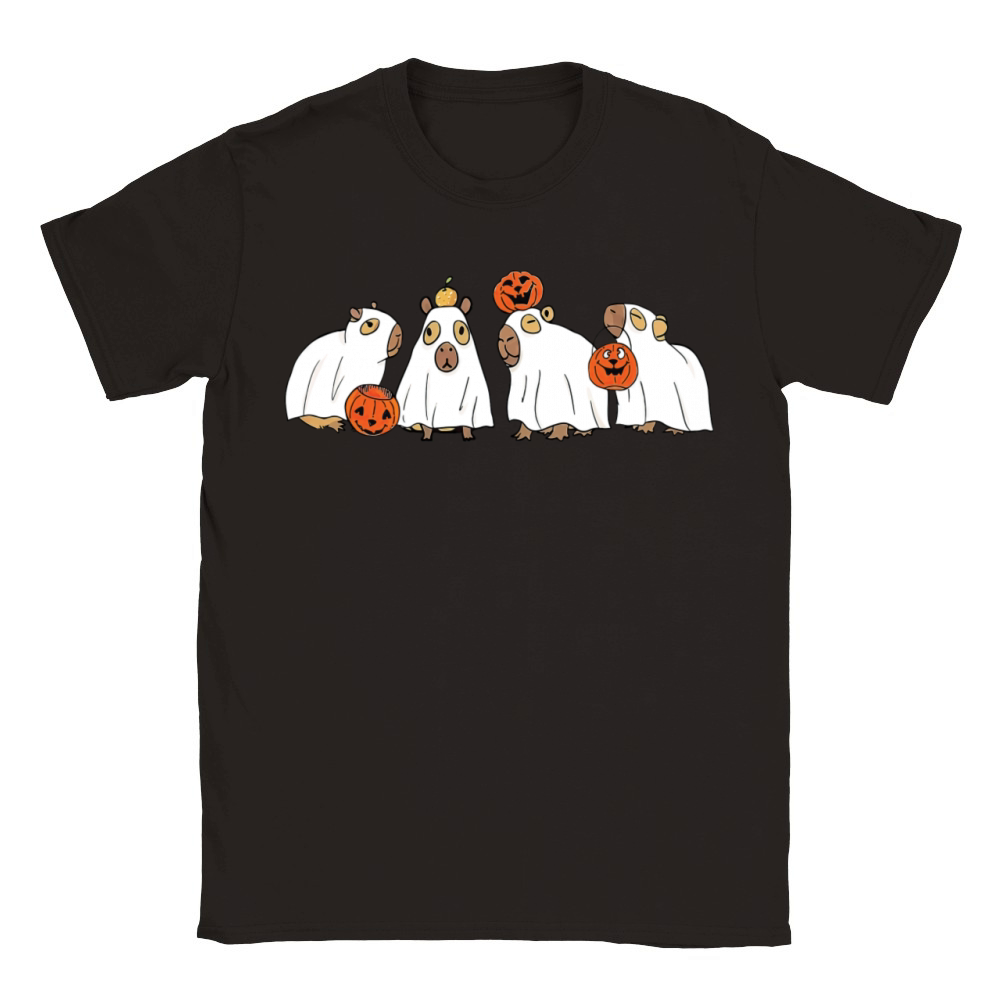 Funny Capybara Halloween Spooky Season Fall Season Classic Kids Crewneck T-shirt
