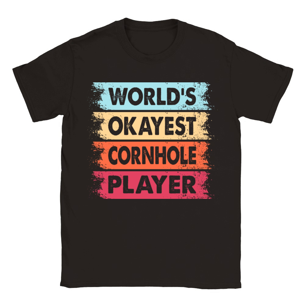 World s Okayest Cornhole Player Classic Kids Crewneck T-shirt