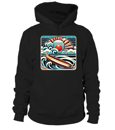 Surfers Retro Surfboard Vintage Surf Oceans Hoodie Unisex