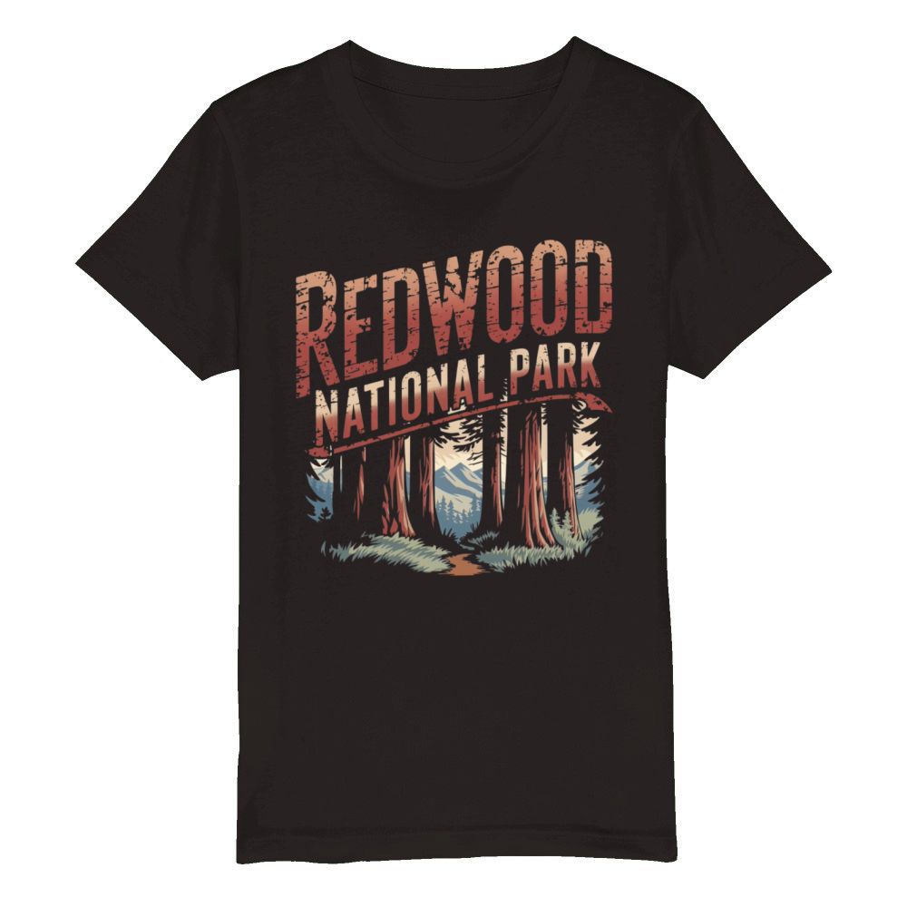 Redwood National park vintage Organic Kids Crewneck T-shirt