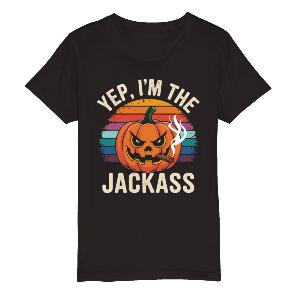 Yep I m The Jackass Funny Vintage Halloween season Organic Kids Crewneck T-shirt