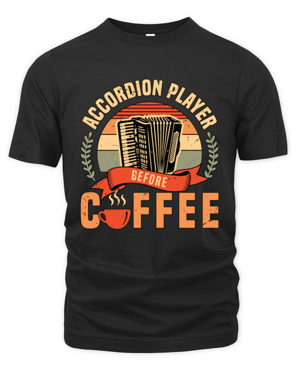 Accordion Player Before Folk Music Coffee Lover Organic Unisex T-shirt
