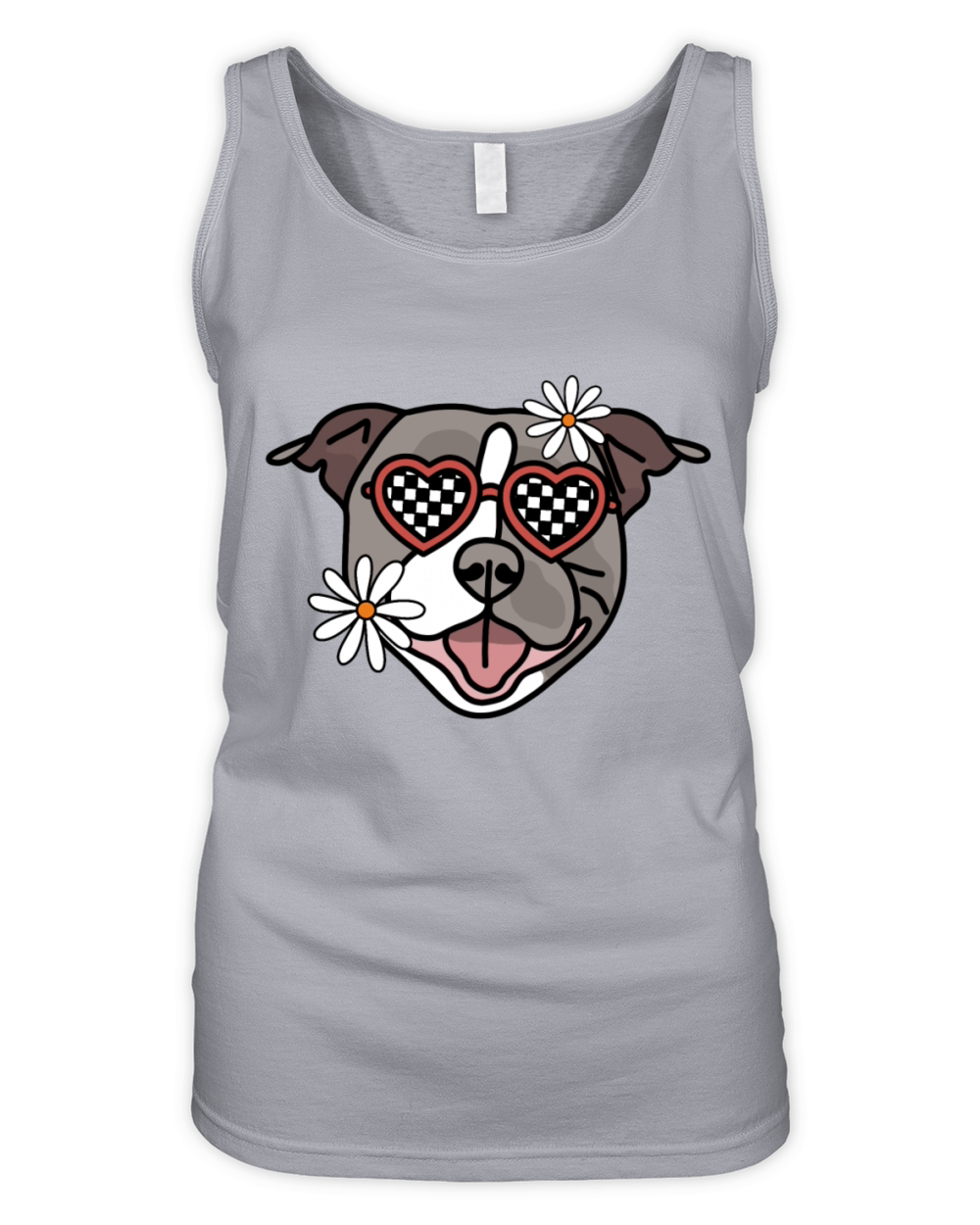 Staffordshire Grey Retro Dog Organic Women's Tank Top
