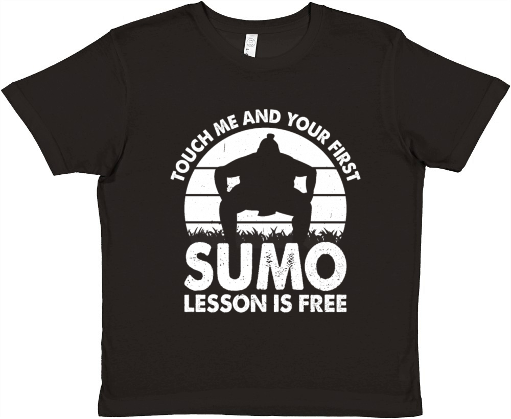 Touch me and your first Sumo lesson is free - Sumo Premium Kids Crewneck T-shirt