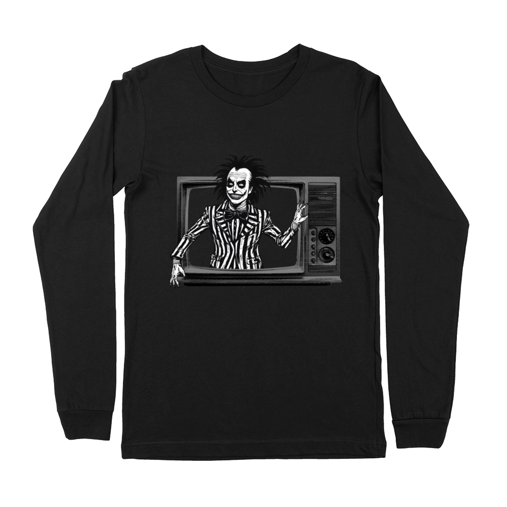 Horror Clown is Coming Out Of Television Premium Long Sleeve