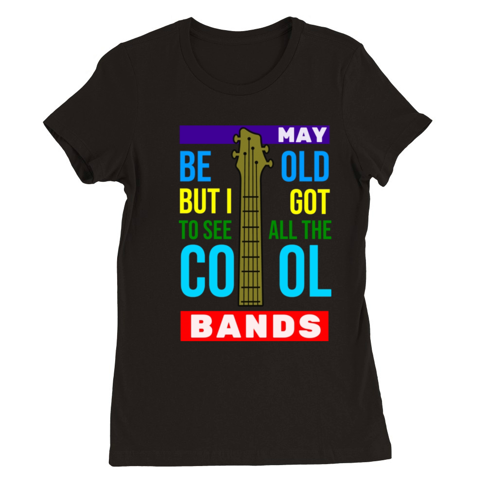 Cool bands guitarist t-shirt Premium Womens Crewneck T-shirt