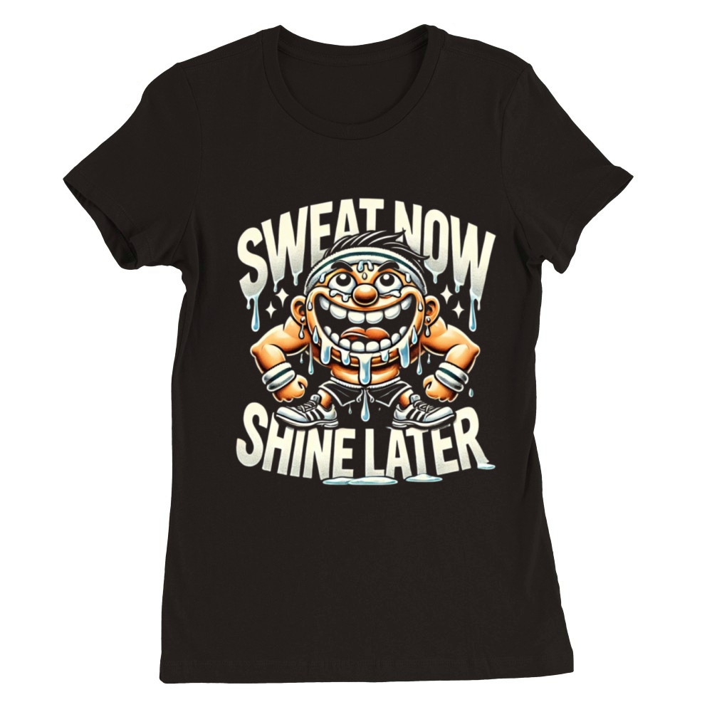 Sweat Now Shine Later - Funny Gym Premium Womens Crewneck T-shirt