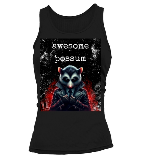 awesome possum halloween novelty funny Tank top Woman