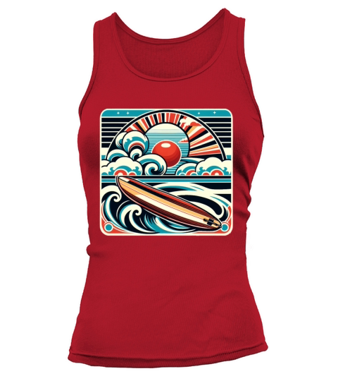 Surfers Retro Surfboard Vintage Surf Oceans Tank top Woman