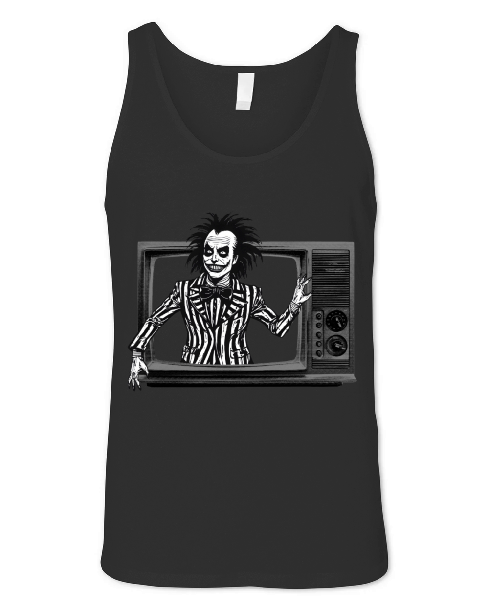Horror Clown is Coming Out Of Television Unisex Jersey Tank