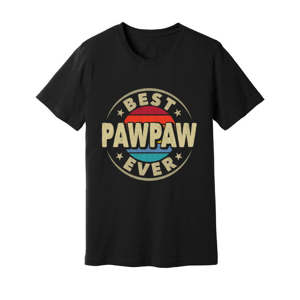 Best Pawpaw Ever Retro Vintage Grandpa Fathers Day Unisex Jersey Tee