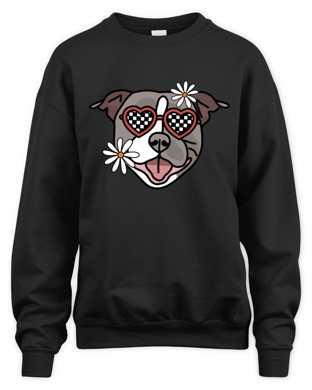 Staffordshire Grey Retro Dog Unisex Premium Crewneck Sweatshirt