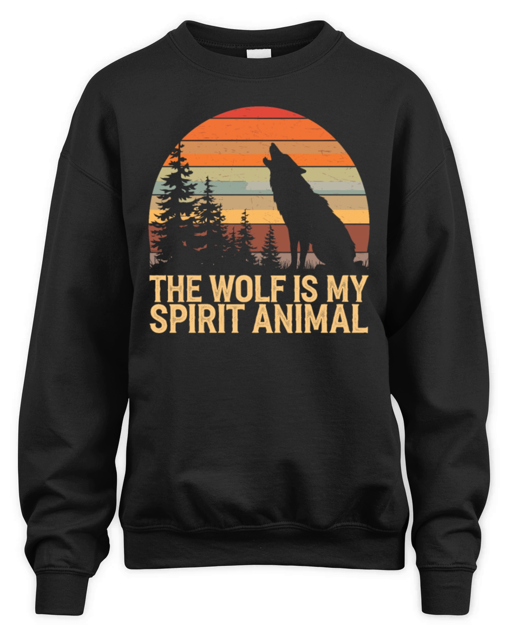 The Wolf Is My Spirit Animal Howling Wolf Unisex Premium Crewneck Sweatshirt