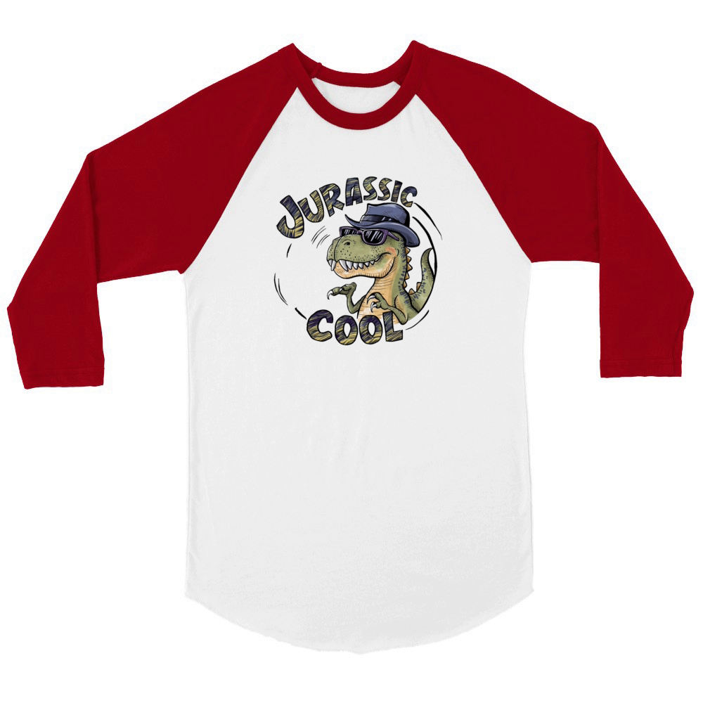 Jurassic cool Shirt Unisex ¾ sleeve Raglan T-shirt