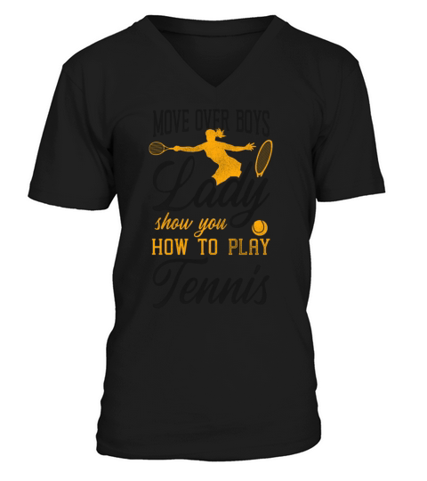 Funny Tennis Player Racket Girl V-Neck T-shirt