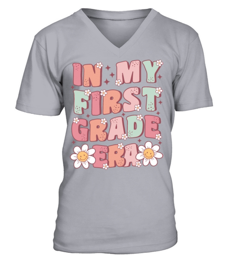 In My First Grade Era Groovy 1st Grade V-Neck T-shirt