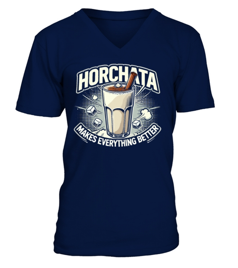 Vintage Retro Style Horchata Mexican Drink Summer V-Neck T-shirt
