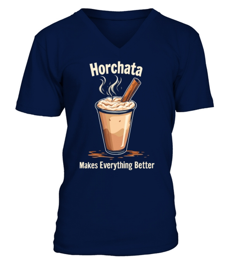 Vintage Retro Style Horchata Mexican Drink Summer V-Neck T-shirt