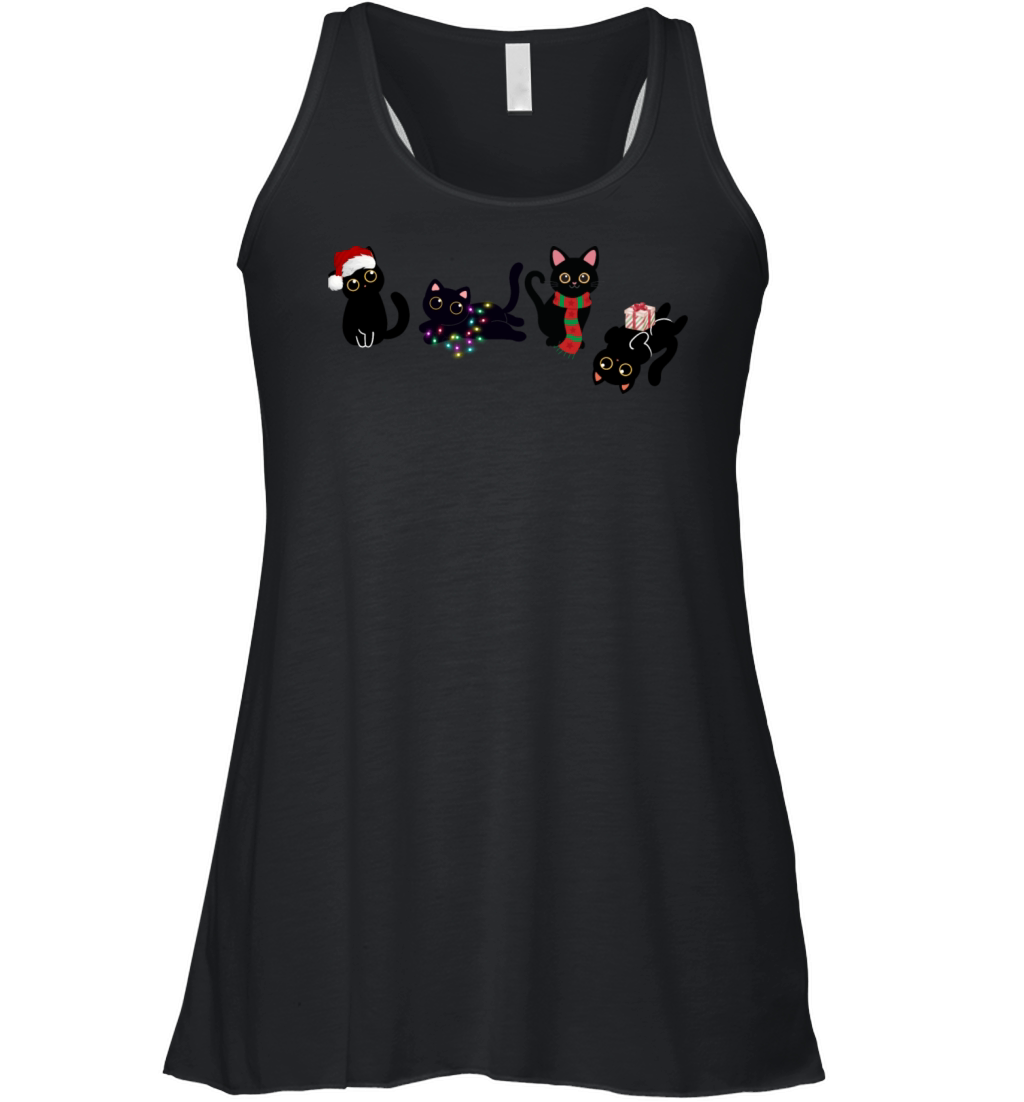 Black Christmas Cats Women's Flowy Tank Top