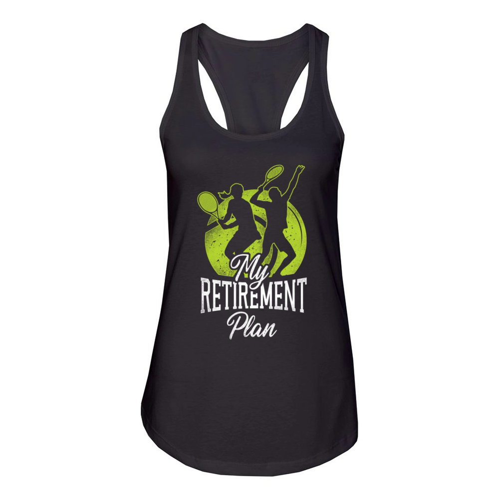 Funny Tennis Player Racket Retired Women's Racerback Tank