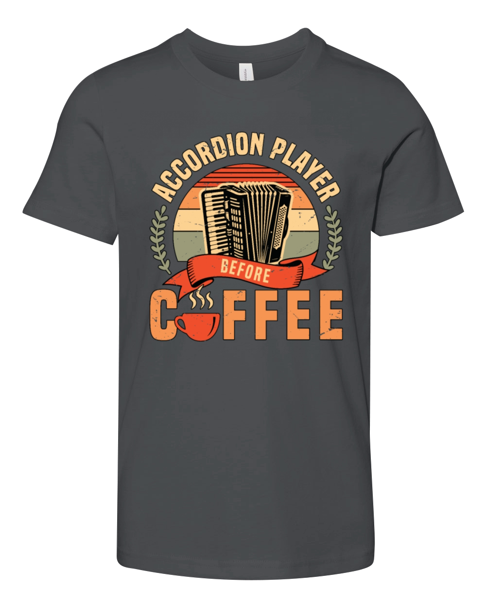 Accordion Player Before Folk Music Coffee Lover Youth Unisex Jersey Tee