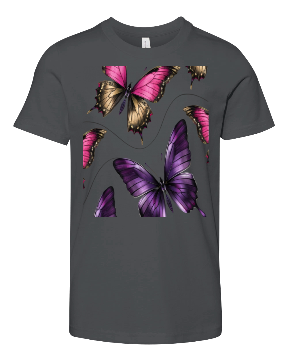 Dreamy Butterfly Pattern Youth Unisex Jersey Tee