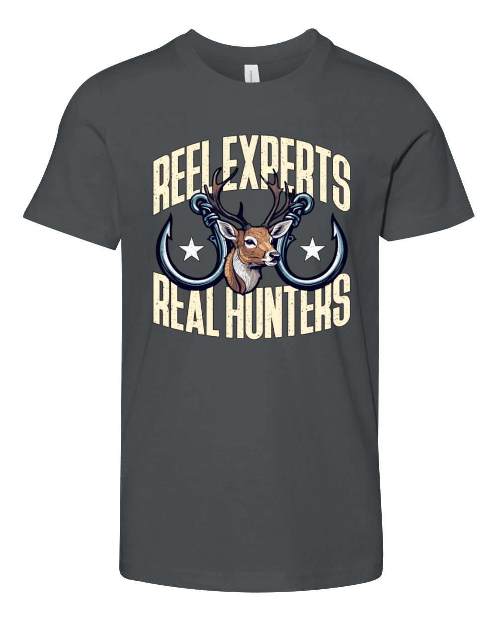 Fishing And Hunting Reel Experts Fishing Lover Youth Unisex Jersey Tee