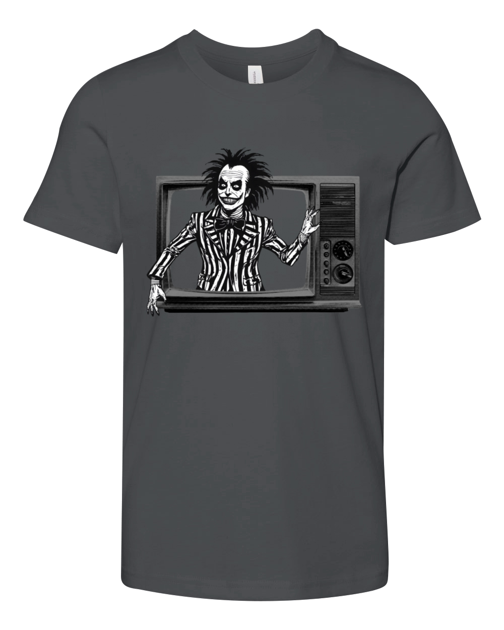Horror Clown is Coming Out Of Television Youth Unisex Jersey Tee