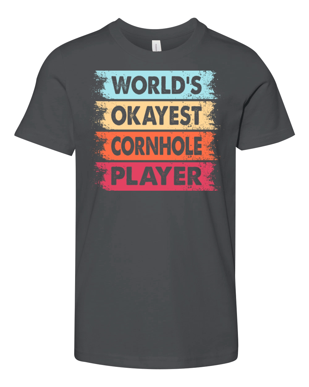World s Okayest Cornhole Player Youth Unisex Jersey Tee