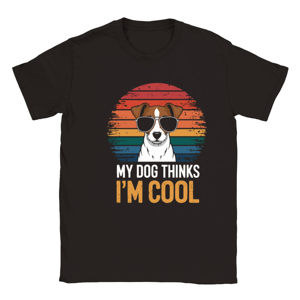 Jack Russell Terrier My Dog Thinks Im Cool Classic Kids Crewneck T-shirt