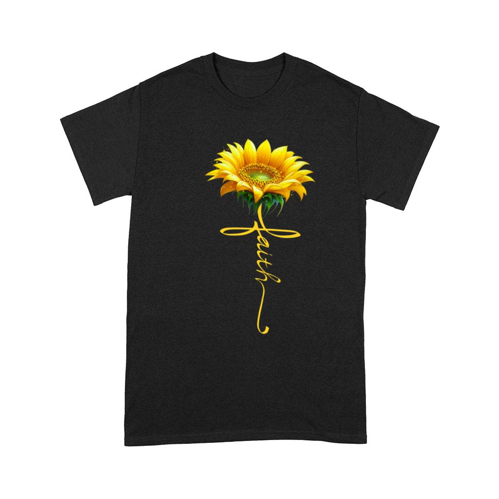 Faith Cross Sunflower Butterflies Flowers Comfort T-shirt