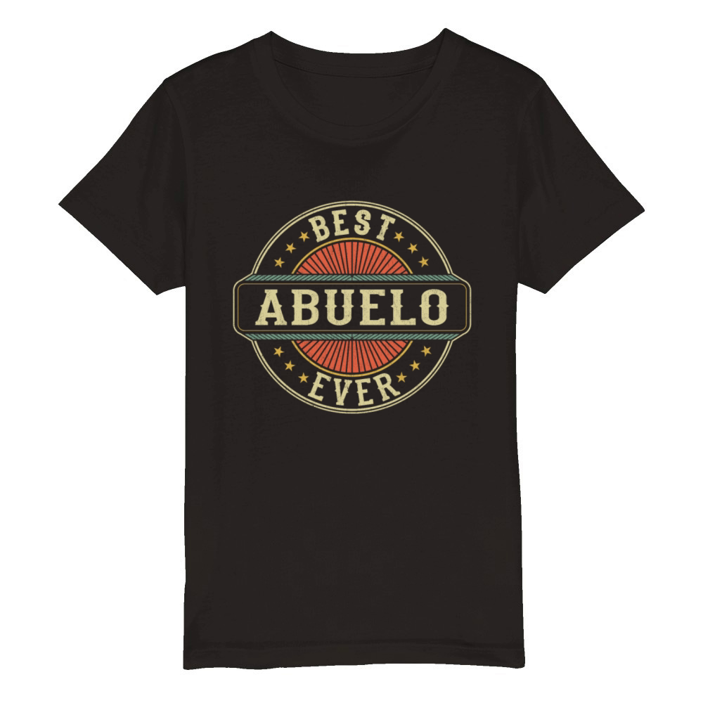 Best Abuelo Ever Retro Vintage Spanish Grandpa Organic Kids Crewneck T-shirt